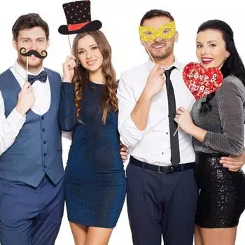 30 шт./компл., реквизит для фотобудки на день святого Валентина, сделай сам, усы, губы, очки, бумажный реквизит для фотосессии, свадебный душ, принадлежности для свадебной фотосессии Sets