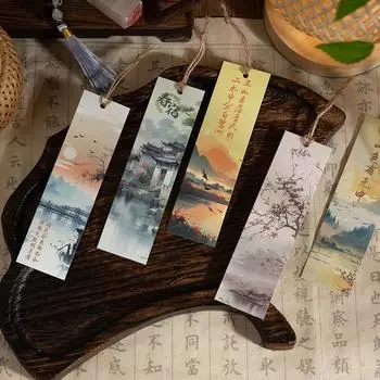 30 шт./компл. ретро-закладка в китайском стиле для книг, винтажная серия «Горы и озера», закладка для учителя, друга, подарок, принадлежности для студентов