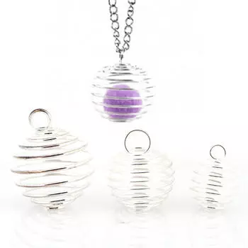 30 шт./компл. спиральные клетки для бусин подвески посеребренные ремесло изготовление ювелирных изделий своими руками подарок
