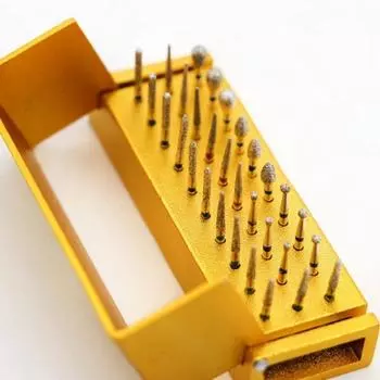 30 шт./компл., стоматологическая алмазная дрель для дезинфекции + блок, высокоскоростной держатель наконечника, алюминиевый инструмент для отбеливания зубов золотой