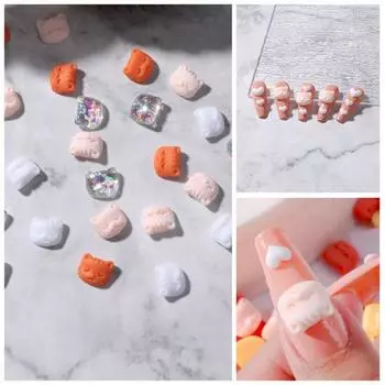 30 шт./компл. украшение для ногтей с 3D-эффектом, не выцветающие красочные кошачьи головки, бриллианты для ногтей, декор в сказочном стиле
