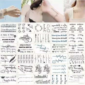 30 шт./компл. временные водостойкие татуировки с буквами, сексуальные слова, поддельные татуировки на пальцах, наклейки для женщин, рук, татуировки, Temporaire Femme 2022