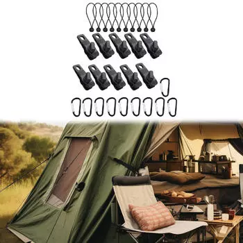 30 шт./компл. зажимы для брезента, карабины, шнуры, поддержка походных навесов на открытом воздухе Style E