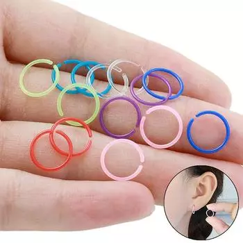 30 шт./кор. женские винтажные круглые серьги-кольца из смолы, цветные, антиаллергенные, стерильные, пластиковые, маленькие, серьги-гвоздики