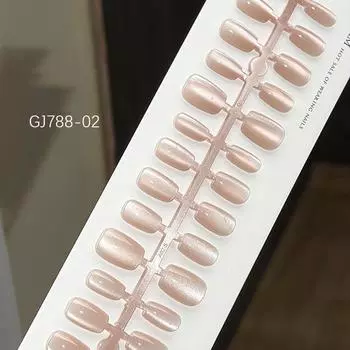 30 шт. Короткие накладные ногти Aurora Cat Eyes Pure Ballerina Decoration носимые накладные ногти полное покрытие типсы искусство GJ788-02