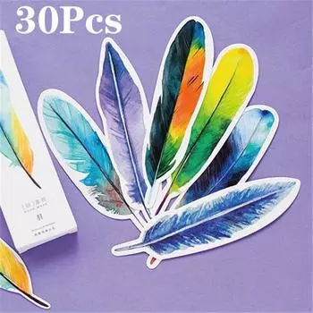 Бумажные закладки в виде пёрышек 30PCS