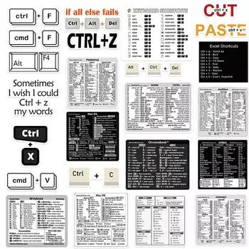 30 шт. Краткий справочник по клавиатуре Windows Adobe Photoshop, наклейка с ярлыками