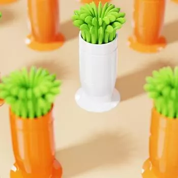 30 шт. креативный набор вилок для фруктов с редисом, нескользящий дизайн, пищевой материал, полипропилен, удобная ручка, вилка для фруктов, товары для дома оранжевый