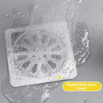 30 шт. квадратная наклейка для слива пола, одноразовая ловушка для волос, сетка для ванной комнаты, кухонная раковина, стирка, предотвращение засорения, пробка для слива волос