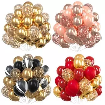 30 шт. латексные декоративные воздушные шары с блестками и конфетти, воздушные шары для дня рождения, свадебного украшения красный