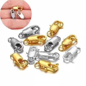30 шт./лот, 12 14 мм, металлические застежки-омары, крючки с разделенными открытыми кольцами, разъемы для изготовления ювелирных изделий своими руками, аксессуары 12 x 4.5mm