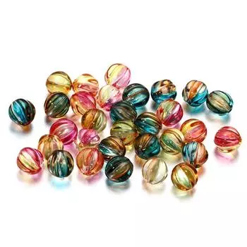 30 шт./лот, 8 мм, круглые акриловые бусины в форме тыквы, свободные разделители для серег «сделай сам», ожерелья, фурнитура для изготовления ювелирных изделий, аксессуары