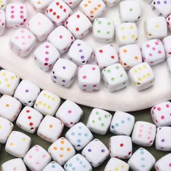 30 шт./лот 8 мм разделительные бусины акриловые квадратные бусины для изготовления ювелирных изделий своими руками браслет ожерелье аксессуары