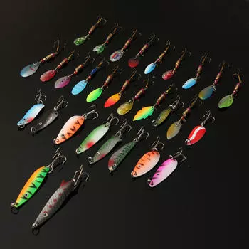 30 шт./лот аксессуары для рыболовных приманок гольян-спиннер ложка металлические искусственные приманки снасти крючки 30pcs белый