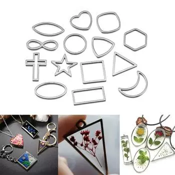 30 шт./лот, геометрическая полая металлическая рамка, ободок, формы для эпоксидной смолы, поднос для подвески для изготовления ювелирных изделий своими руками, серьги S-Small