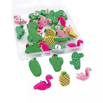 30 шт./лот канцелярских кнопок для выделения предметов с милыми мотивами листьев – прочные и яркие гвозди из мягкой древесины, фиксированные в форме I two types mixed