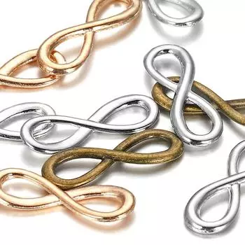30 шт./лот металлические соединители с символом бесконечности, застежки, подвески для DIY браслета, ожерелья, фурнитура для изготовления ювелирных изделий, аксессуары
