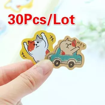 30 шт./лот милые мультяшные наклейки для бумаги с котом блокнот альбом украшения материал для студентов станция