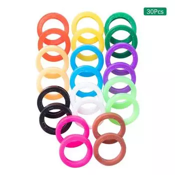 30 шт./лот разноцветные эластичные разноцветные полые резиновые чехлы для ключей брелок для ключей