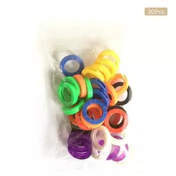 30 шт./лот разноцветные эластичные разноцветные полые резиновые чехлы для ключей круглые мягкие силиконовые ключи замки колпачок брелок чехол