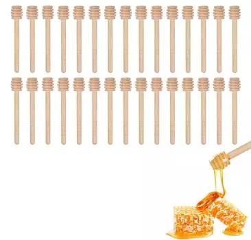 30 шт. Маленькие деревянные ковшики для меда, маленькие деревянные ложки для меда Мини-ковшики для меда 8 см для банки с медом на День благодарения, свадебное крещение 8 cm