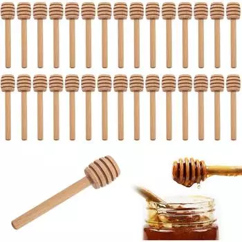 30 шт. Маленькие деревянные ложки для меда, маленькие деревянные ложки для меда Мини-ковшики для меда 8 см, 10 см для баночки с медом на День благодарения, свадебное крещение 8 cm
