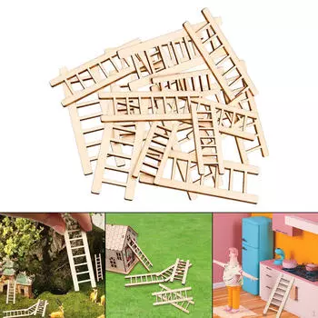 30 шт. Мини деревянные стремянки, аксессуары для сада фей, мебель для кукольного домика, модель крошечной лестницы своими руками