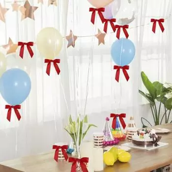 30 шт. Мини-ленты, банты, маленькие атласные банты для шитья, упаковки выпечки, создания открыток, украшений для рождественских свадеб, дней рождения, вечеринок розовый