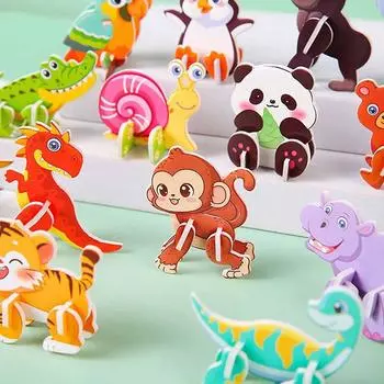 30 шт. Мини-мультяшные животные, бумажные пазлы своими руками, игрушки для детей, сувениры на день рождения, награды для детского сада, наполнитель для пиньяты 30pcs