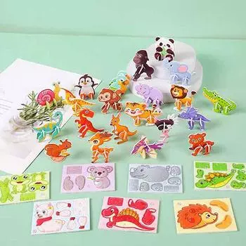 30 шт. Мини-мультяшные животные, бумажные пазлы своими руками, игрушки для детей, сувениры на день рождения, награды для детского сада, наполнитель для пиньяты