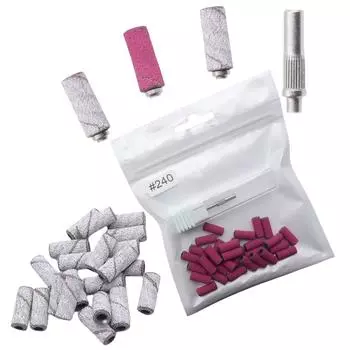 30 шт., мини-толстые шлифовальные ленты с оправкой для ногтей, белые шлифовальные ленты с 3 зернами, шлифовальный барабан, шлифовальные ленты для фрезы для ногтей #80 #180 #240 против вспышки белого