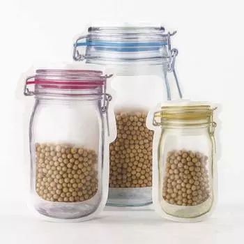 30 шт. многоразовых банок Мейсона для бутылок, мешков для орехов, конфет, печенья, мешков с водонепроницаемой печатью, мешков для хранения свежих продуктов, закусок, сэндвичей, мешков с застежкой-молнией