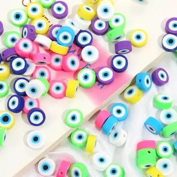 30 шт. мягкие керамические бусины для глаз, свободные полимерные бусины-разделители для DIY браслета, ожерелья, изготовления ювелирных изделий жёлтый