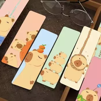 30 шт. Мультяшные милые закладки на тему капибары, не повторяющиеся, изящные, для чтения страниц книг, с тегами, школьные канцелярские принадлежности