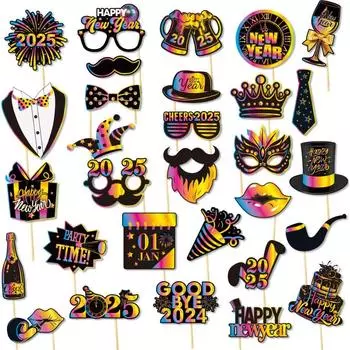30 шт. мультяшный реквизит для фотосъемки на Новый год 2025 года, украшение для дома на Рождество 30 Pcs