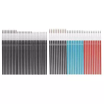 30 шт. набор кистей для рисования крошечных деталей деревянная ручка нейлоновая щетина 3 размера миниатюрная тонкая кисть Black000# Blue00# Red0#10 Piec