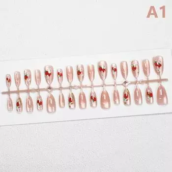 30 шт. Накладные ногти «кошачий глаз», Ношение брони, Носимые арбузные клубничные накладные ногти, Простые искусственные накладные кончики, Нейл-арт