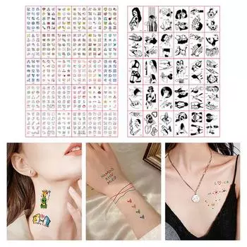 30 шт. наклейки для татуировок самоклеющиеся, отличная липкость, богатые узоры, водонепроницаемые, одноразовые, унисекс, временные татуировки, руки, ноги, плечо, спина, тело C