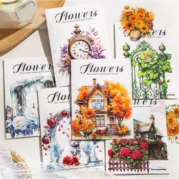 30 шт. наклейки с цветами, серия четырех сезонов, водонепроницаемые эстетические наклейки для девочек-подростков, сделай сам, ноутбук, телефон, скейтборд, наклейка для скрапбукинга синий