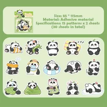 30 шт. наклейки с пандой для ноутбука, украшения для альбома, граффити, наклейки для скейтборда, ноутбука, водонепроницаемые наклейки для игрушек своими руками, декоративные наклейки as the picture