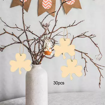 30 шт. необработанные деревянные вырезы ST. Украшения ко Дню Святого Патрика, которые можно раскрашивать, домашний декор, вечеринка