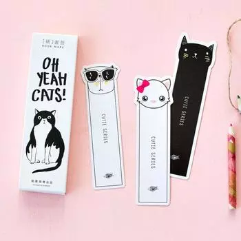 30 шт. новые бумажные закладки с мультяшным котом, канцелярские товары, журнал, блокнот, этикетка для заметок
