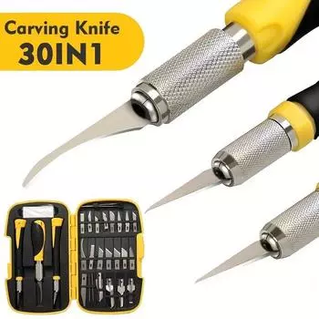 30 шт. нож для резьбы по металлу в стиле ручки, полезные ручные инструменты для художественной резки, ручная комбинированная резка бумаги, нескользящий гаджет, инструменты для точного ремонта своими руками