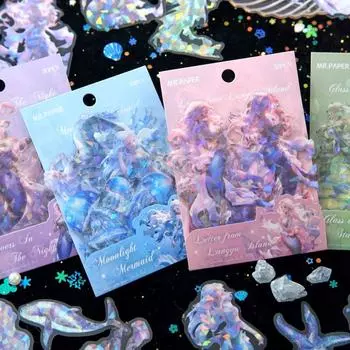 30 шт./пакет эстетические самодельные наклейки из ПВХ декоративные наклейки бесконечный океан стикер альбом для вырезок розовый