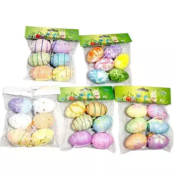 30 шт. пасхальные яйца цветные пенопластовые частицы праздничные украшения украшения One Size