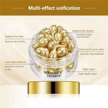 30 шт плацента, Золотая капсульная эссенция, увлажняющая эссенция для лица, антивозрастная, отбеливающая, увлажняющая сыворотка для лица против морщин золотой