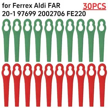 30 шт. пластиковых лезвий для триммера для травы, практичных для Ferrex Aldi FAR 20-1 97699 для домашнего сада, двора, инструментов, принадлежностей красный