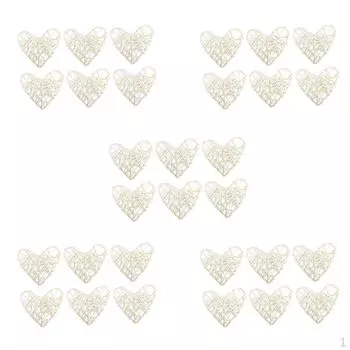 30 шт плетеные шарики из ротанга в форме сердца, декоративные шары, наполнители для ваз для рукоделия, детского душа, аксессуары