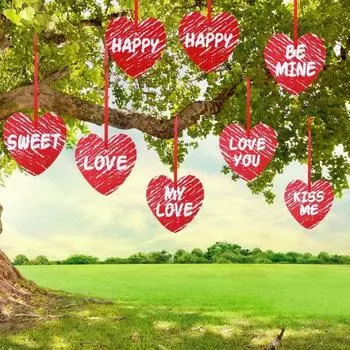 30 шт., подвесные украшения в виде сердца на день святого Валентина, газон, двор, крыльцо, декор в виде сердца для свадьбы, вечеринки, домашний офисный декор