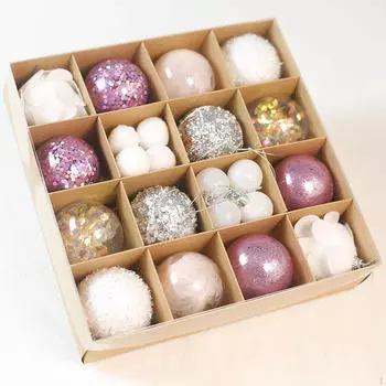 30 шт. подвесных украшений для рождественской елки, подвески-шармы, рождественский декор для дома, дней рождения розовый